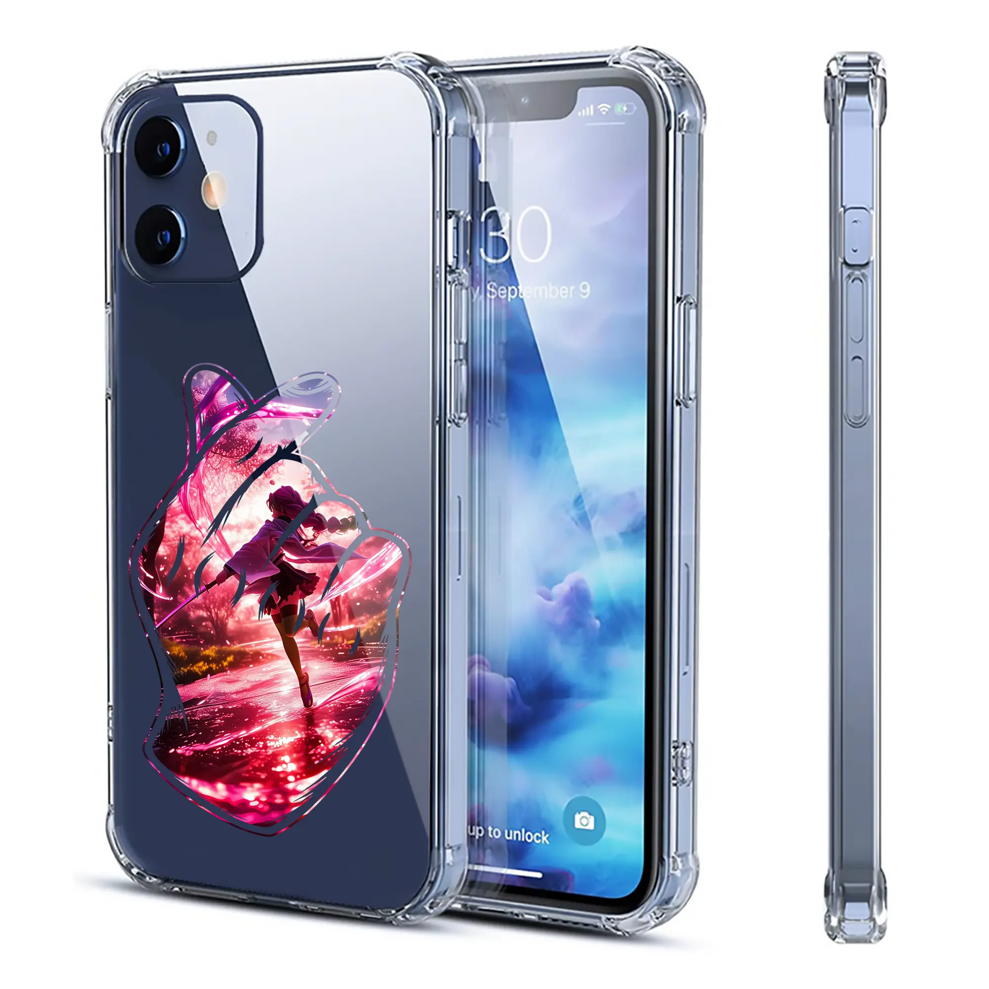 鬼滅の刃 グッズ,甘露寺 蜜璃 - IPhone 12シリーズ対応 ・ 透明スマホケース ・ クリアソフトケース ・ TPU素材 ・ 耐衝撃 ・ 高密着 ・ 防汚 防指紋 ・ 簡単着脱